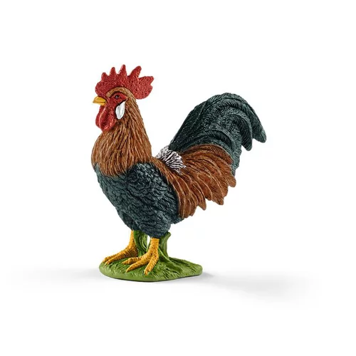 Pour aménager le jardin:Figurine Coq Série Animaux de la ferme 2,8x6,2x6,6 cm