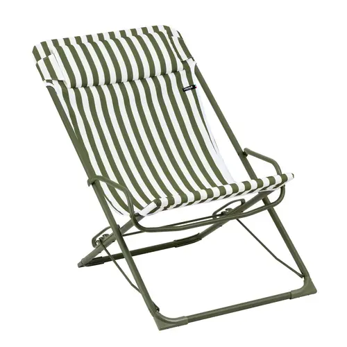 Pour un jardin agréable:Transat transaswing colorblock Lafuma coloris vert structure en acier - 60 x 83 x 91 cm