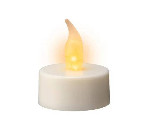 Jardin & déco:Bougie chauffe-plat à LED en plastique blanc - Ø 3,8 x H 4,6 cm