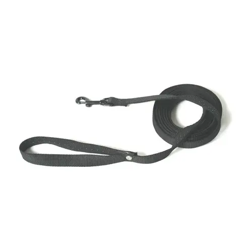 Pour simplifier vos extérieurs:Longe noire en nylon pour chien - 5 mètres