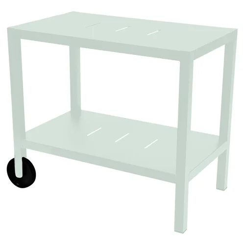Pour la vie au jardin:Desserte Quiberon coloris vert en aluminium Fermob - 90 x 50 x 75 cm