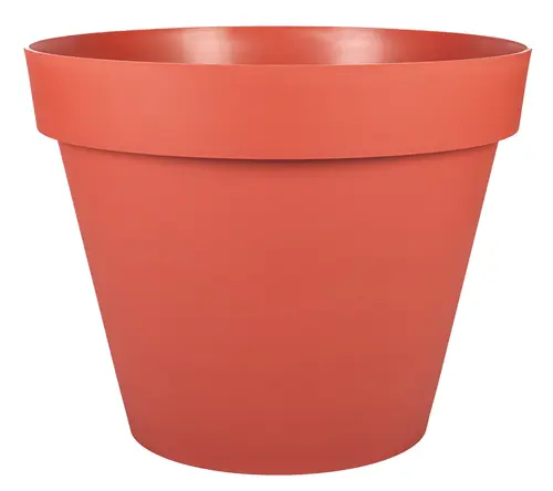 Une idée pour le jardin:Pot rond en plastique coloris terre battue EDA Toscane - Ø 48 x H 40 cm
