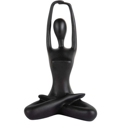 Statue en polyrésine Stretched Lotus (Noir)