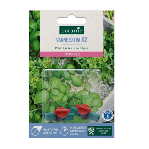 Une solution adaptée à l’extérieur：2 vannes extra Ø 4/6 mm botanic® - Arrosage goutte à goutte