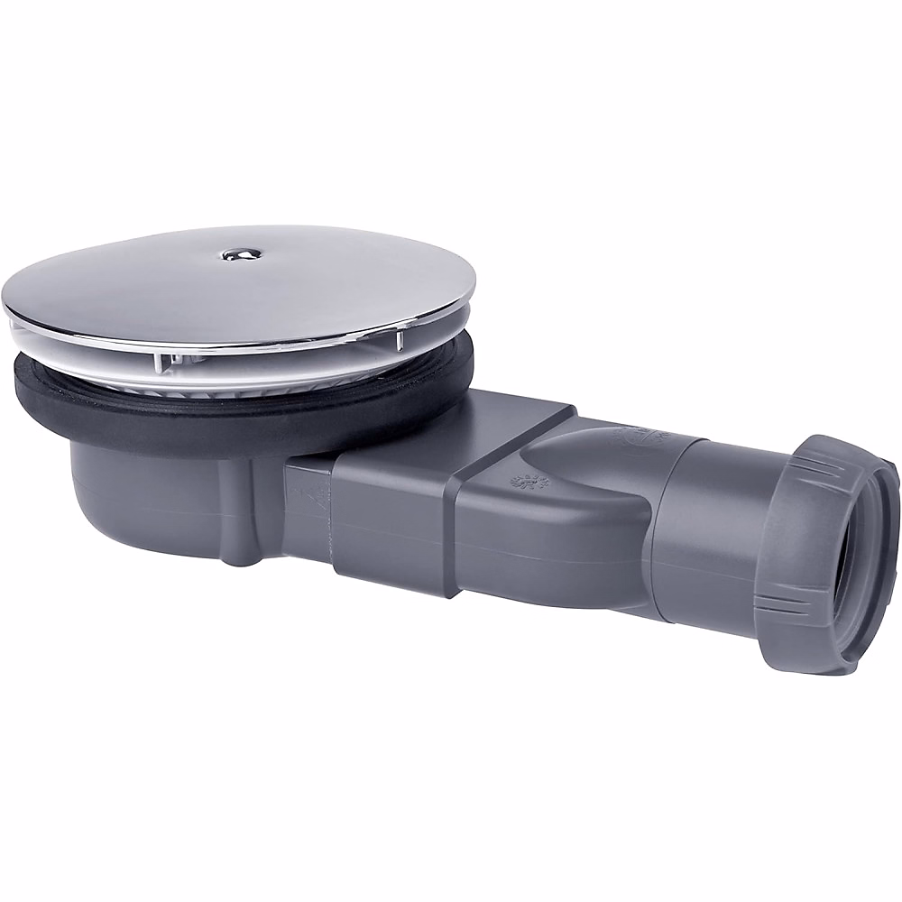 Bonde de douche WIRQUIN Slim 90 mm chrome ABS pour receveur extra – plat 40 mm