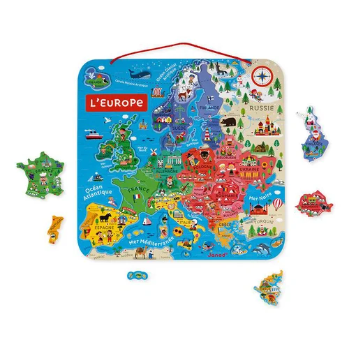 Jardin et plaisir:Carte d'Europe magnétique avec 40 magnets Juratoys