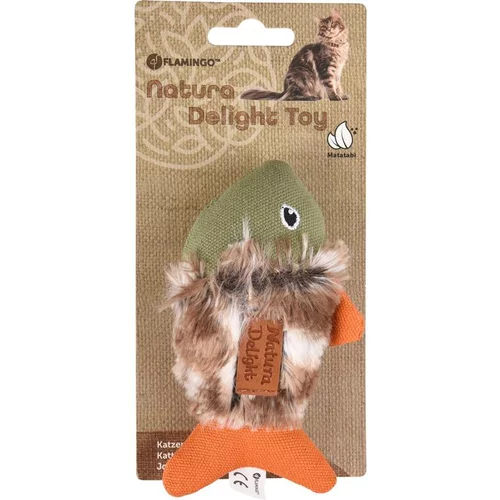 Bien au jardin：Jouet pour chat vert/orange Flamingo Natura Delight Poisson - 13 cm