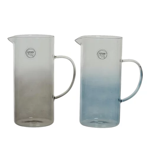 Utile jardin:Carafe coloris bleu en verre - 10 x 15 x 22 cm