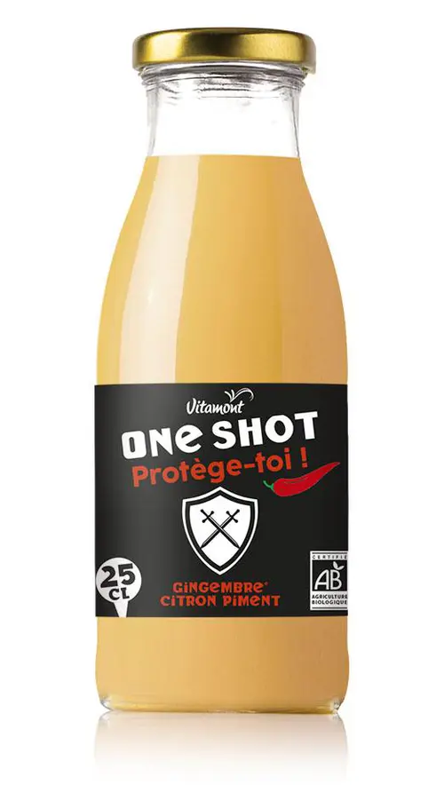 Accessoire au jardin：Boisson bio Vitamont One Shot Protège-toi – 25 cl