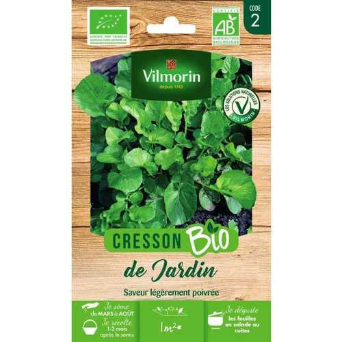 Confort dehors：Graines de cresson de jardin bio Vilmorin - graines à semer