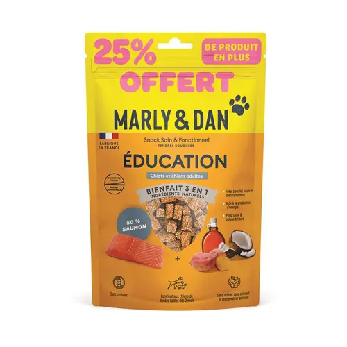 Déco pour le jardin：Friandises pour chien Marly & Dan Éducation - 25 % offert - 125g