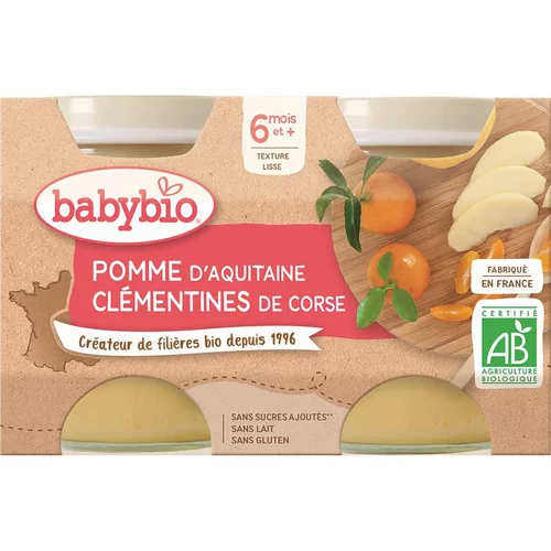 Une touche pratique à l’extérieur:Pot pomme clémentine bio Babybio - 2 x 130 g