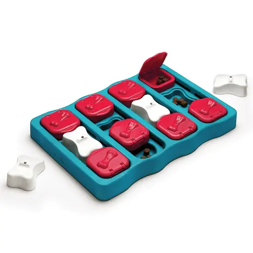 Pour profiter du jardin:Jeu d'intelligence pour chien coloris multicolore Nina Ottosson Treat Brick niveau 2