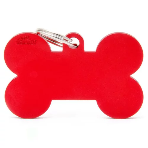Jardin à vivre:Médaille basic os XL pour chien en aluminium rouge
