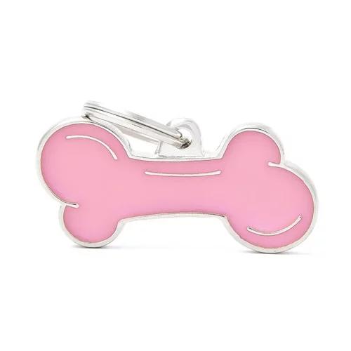 Jardin maison：Médaille classic grand os rose pour chien en acier