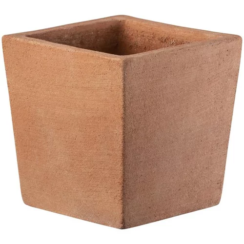 Idée nature:Pot carré moderne en terre cuite beige 15x15xH15 cm