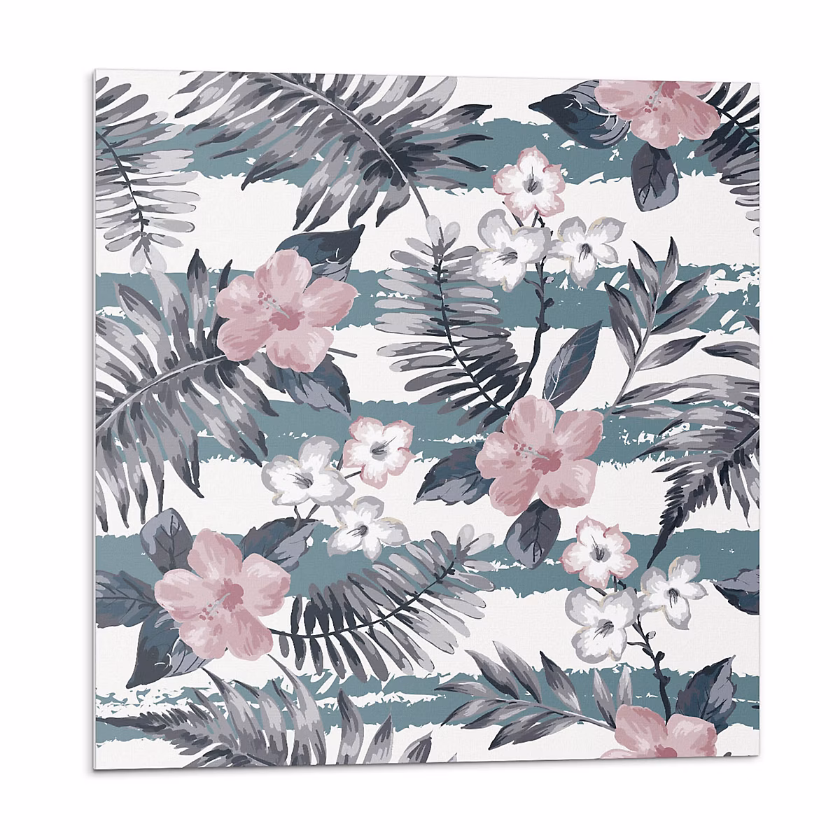 Carreau Vinyl Adhésif Wallfluent 20 × 20 cm Motif Floral Sur Les Rayures 20 pièces