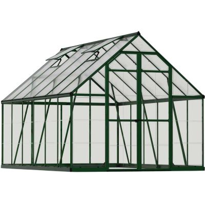 Serre de jardin en aluminium vert et polycarbonate Balance (9m²)