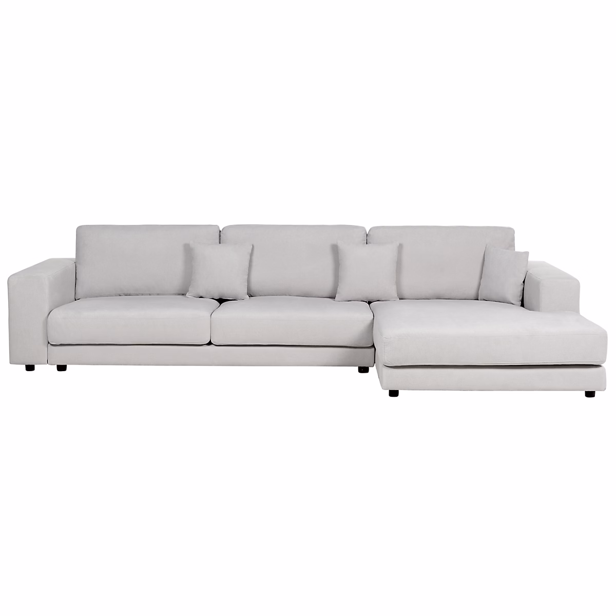Canapé d'angle 5 places LOFOTEN Tissu Gris clair Côté gauche | Canapé
