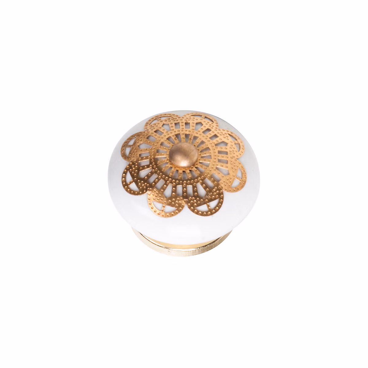 Bouton de meuble porcelaine diamètre 40 mm ceramique appliqué laiton piéces – lot de 24
