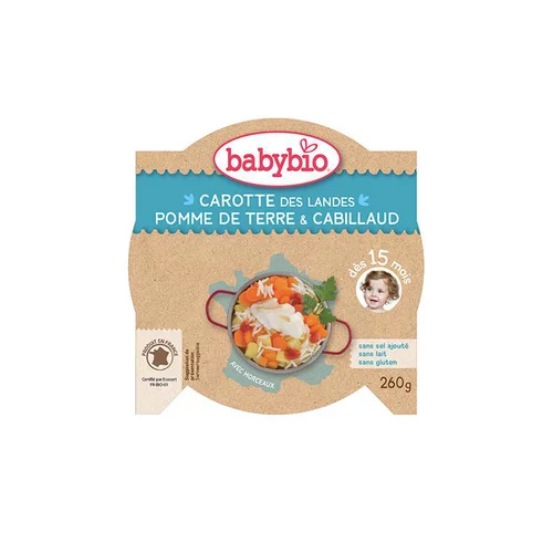 Accessoire jardin：Menu du jour légumes bios et cabillaud sauvage Babybio 260 g
