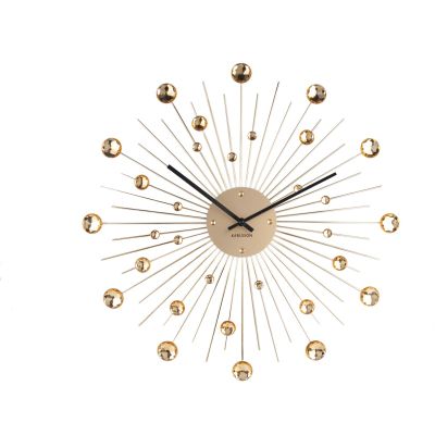 Horloge ronde en métal Sunburst 50 cm (Doré)