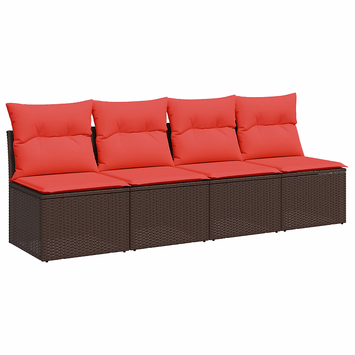 Canapé de jardin avec coussins 4 places en résine tressée marron vidaXL – Réf. RJPYLFPOF6787256564
