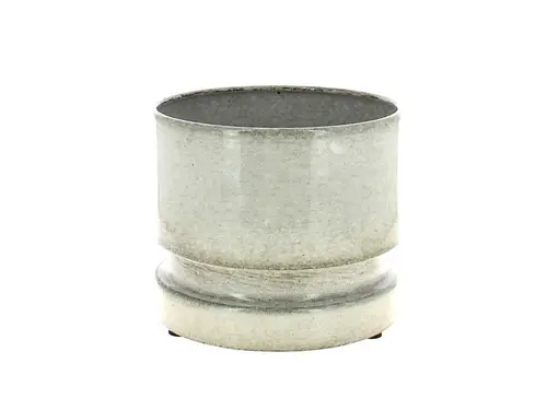 Qualité extérieur：Cache-pot coloris blanc en zinc woodlog - Ø 27 cm x 22 cm