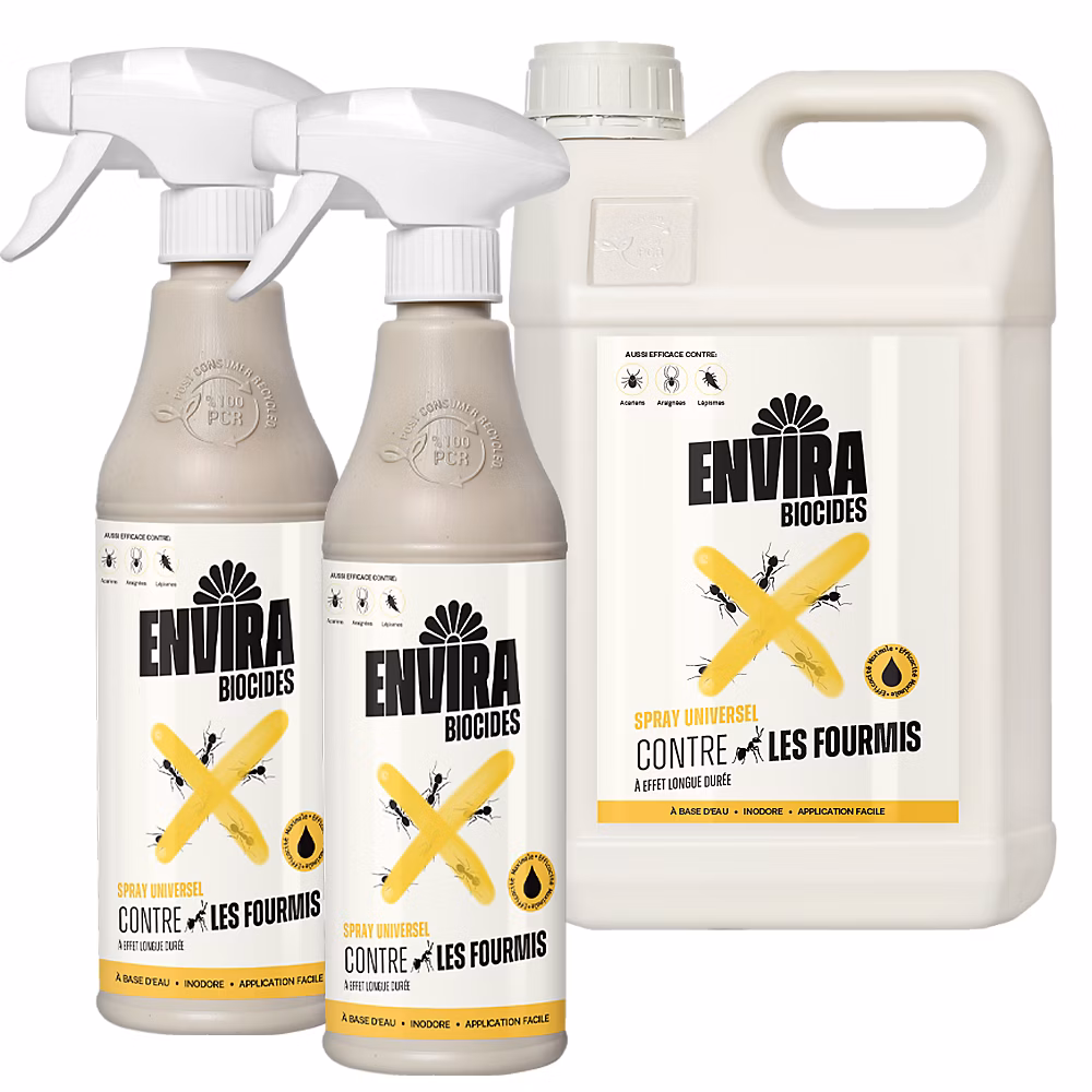Envira Spray Anti – Fourmis Recharge | Protection Rapide et Efficace 5L + 2X500ML