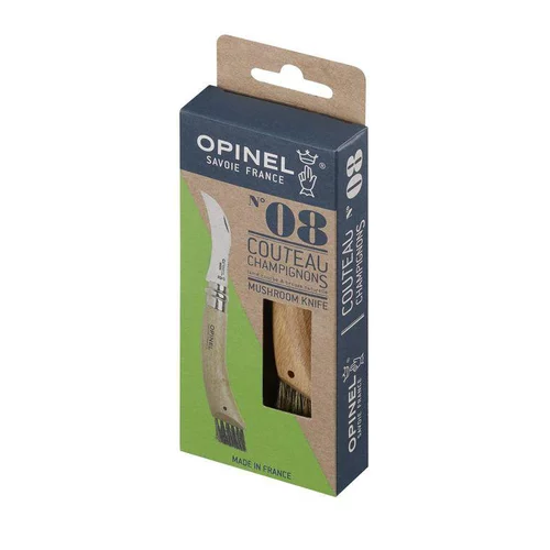 Jardin maison:Couteau à champignon avec brosse coloris naturel n°8 Opinel