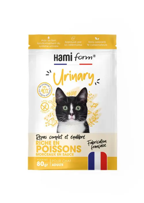 Tendance au jardin:Alimentation complète pour chat poisson troubles urinaires HamiForm Urinary - pochon de 80 g