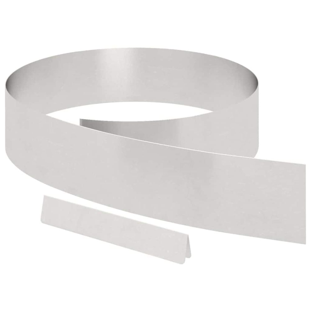 vidaXL Bordure de Pelouse 4 pc 450 x 15 cm Acier inoxydable Argent