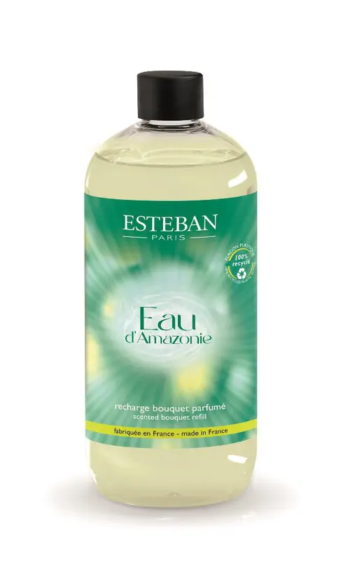L’essentiel pour l’extérieur:Recharge pour bouquet parfumé et diffuseur Esteban parfum Eau d’Amazonie - 500 ml