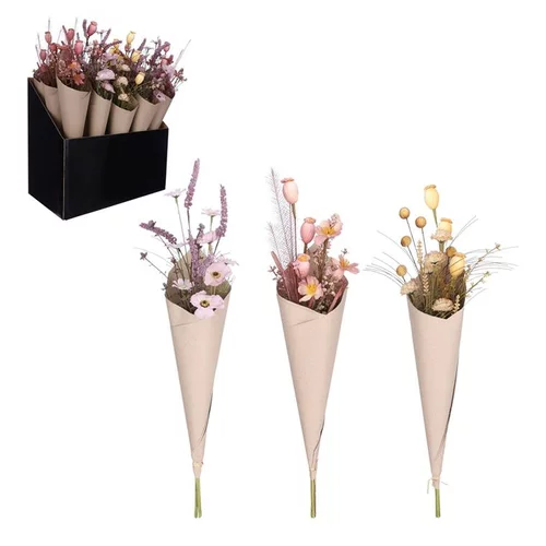 L’essentiel pour le jardin:Bouquet de fleurs sèches artificielles coloris assortis H 60 x Ø 14 cm