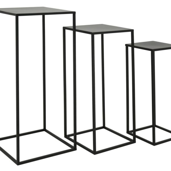 Sellettes en métal noir (Lot de 3)