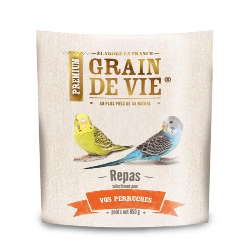 Pour la vie au jardin：Mélange premium pour perruches Grain de Vie - 850 g