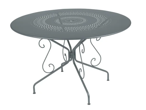 Jardin loisirs:Table Montmartre coloris gris en acier Fermob - Ø 117 x 74 cm