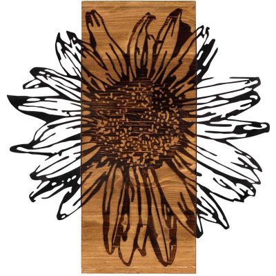 Décoration murale en bois et métal Walnut (Marguerite)