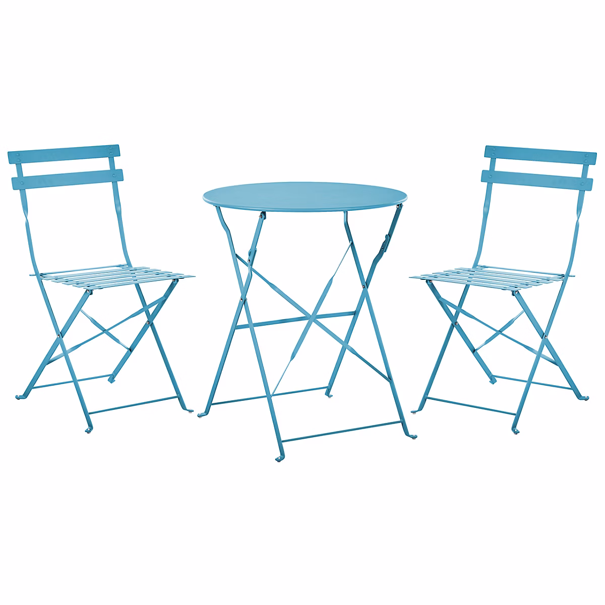 Salon et mobilier de jardin – Ensemble bistrot Pliant FIORI Métal Turquoise