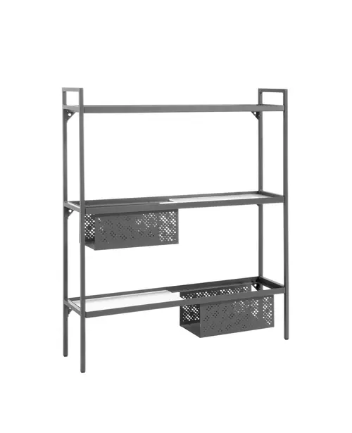 Jardin & extérieur：Étagère 3 niveaux coloris graphite - 102 x 24 x 118 cm