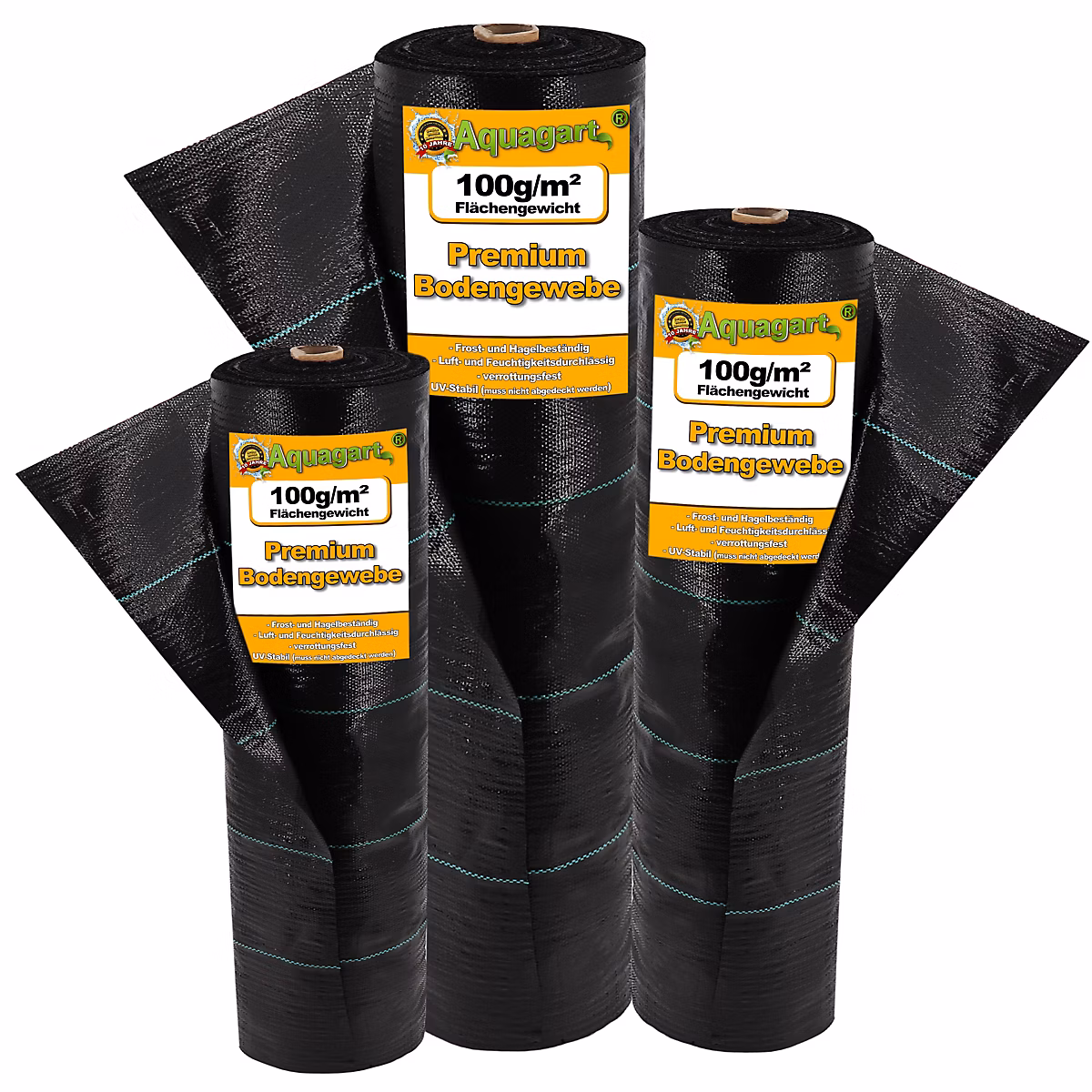 88 m² tissu de sol – film de paillage 100 g, 1 m de large, noir Aquagart