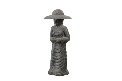 Bien utile au jardin：Décoration pour jardin aquatique coloris noir en pierre reconstituée figurine fermière coréenne SEDA - 160 cm