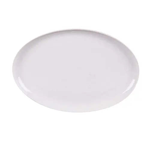 Pour améliorer votre jardin:Petit plat ovale en porcelaine blanche Ecume - 25 x 17 cm