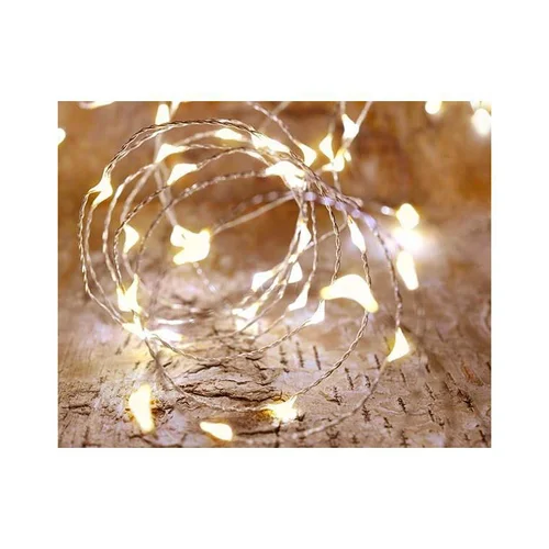 Solution nature：Guirlande solaire batterie remplaçable micro 50 LED coloris blanc chaud Blachere - 5 m