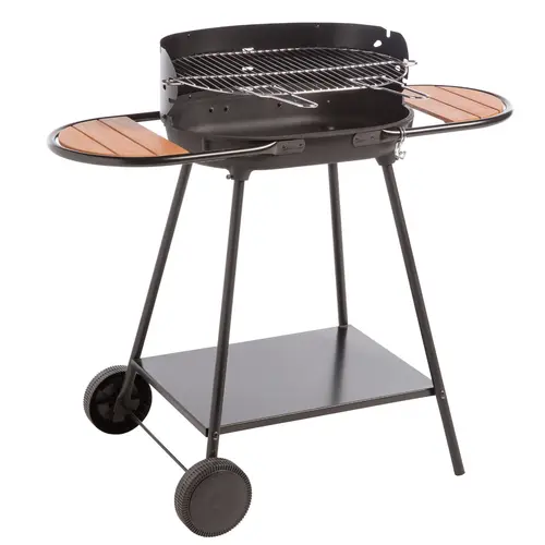 Pour tous les jours:Barbecue charbon Mini chef tube rond 2 tablettes - 101 x 56 x 89 cm