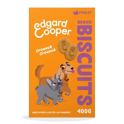 Essentiel nature：Friandises pour chien adulte au poulet biscuits Edgard & Cooper - 400 g