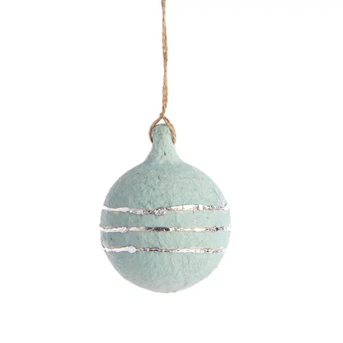 Jardin malin：Suspension boule ronde coloris bleu en papier mâché - Ø 8 cm