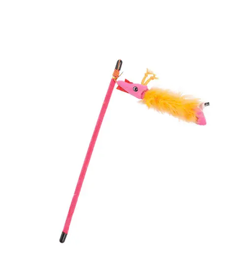 Jardin à embellir：Canne à pêche jouet pour chat Crevettes et hippocampes 40 cm