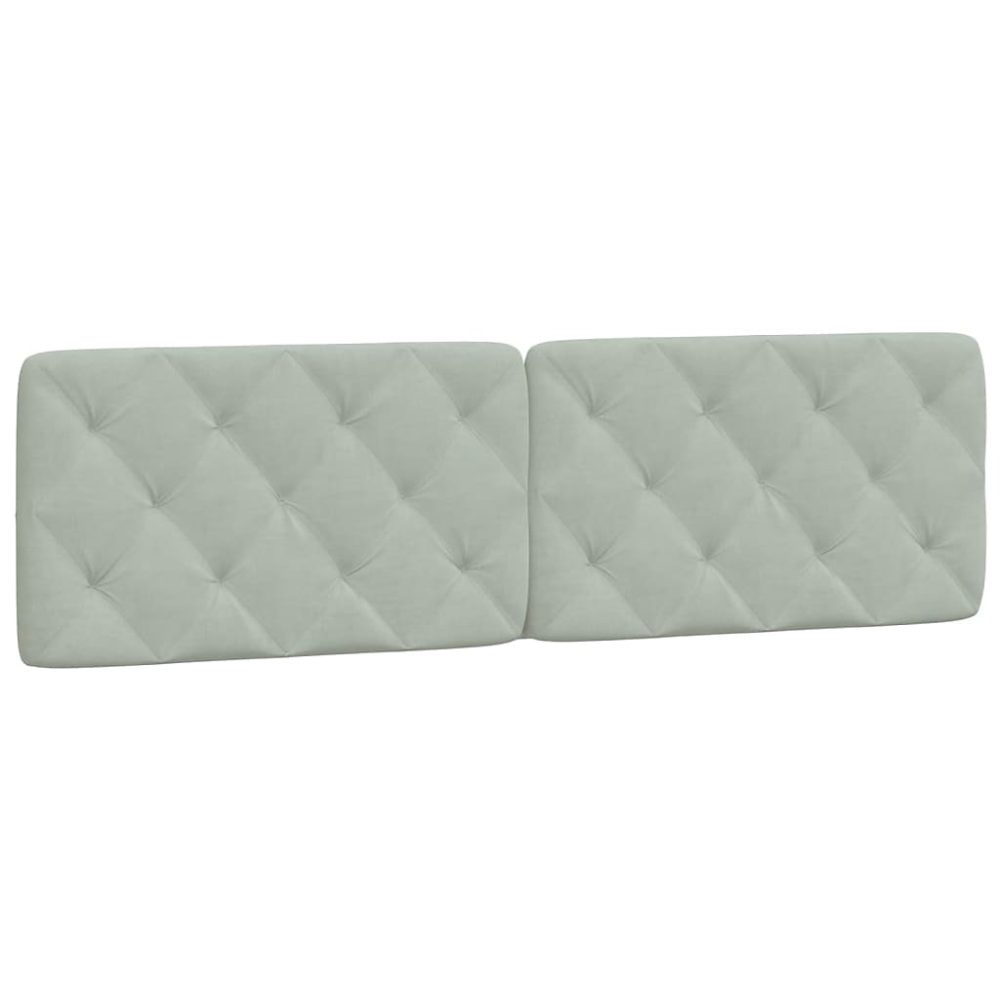 Lit, literie et linge de lit – Coussin de tête de lit gris clair 180 cm velours vidaXL