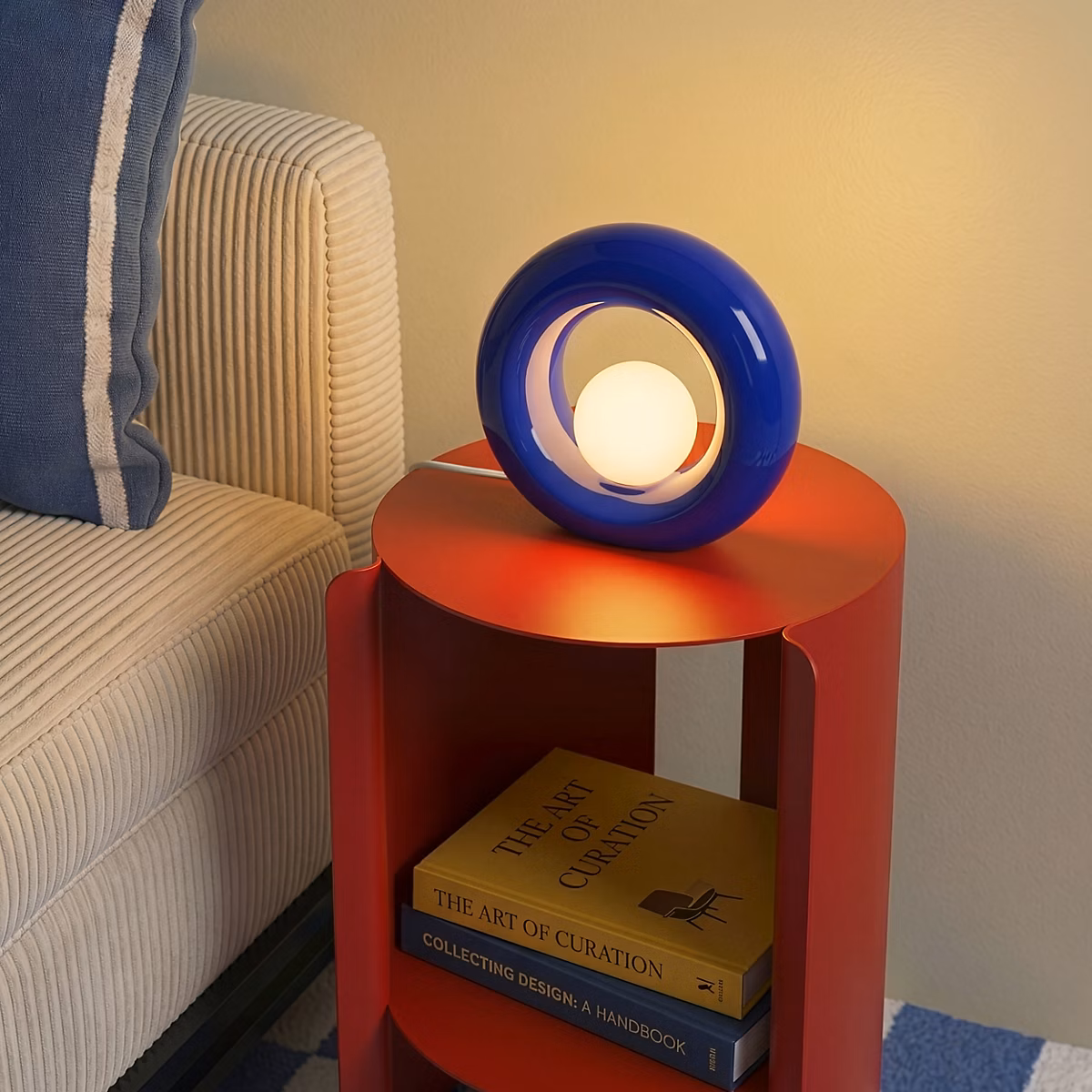 Lampe intérieure – Lampe à poser en verre et céramique bleu H.20 cm G9 3 W Jumell Pupo